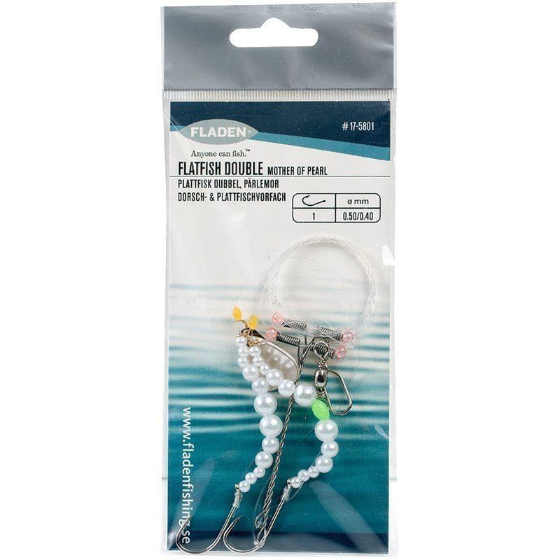 Plattfisk dubbel pärlemor stl 1 huvudlina 0.50mm, tafs 0.40mm