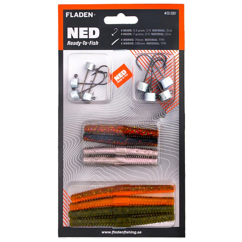 NED ready to fish 8heads 8 worms