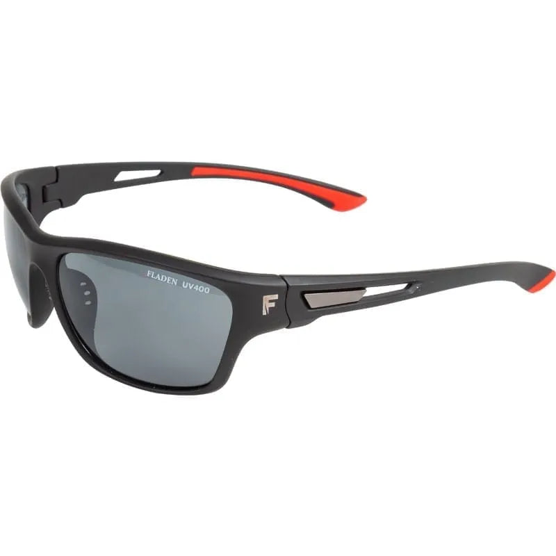 Polarized sunglasses matt black red grey lens