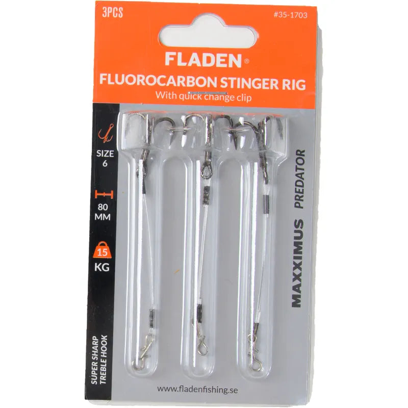 Fluocarbon stinger rig 3p 8cm 15kg Treble 6