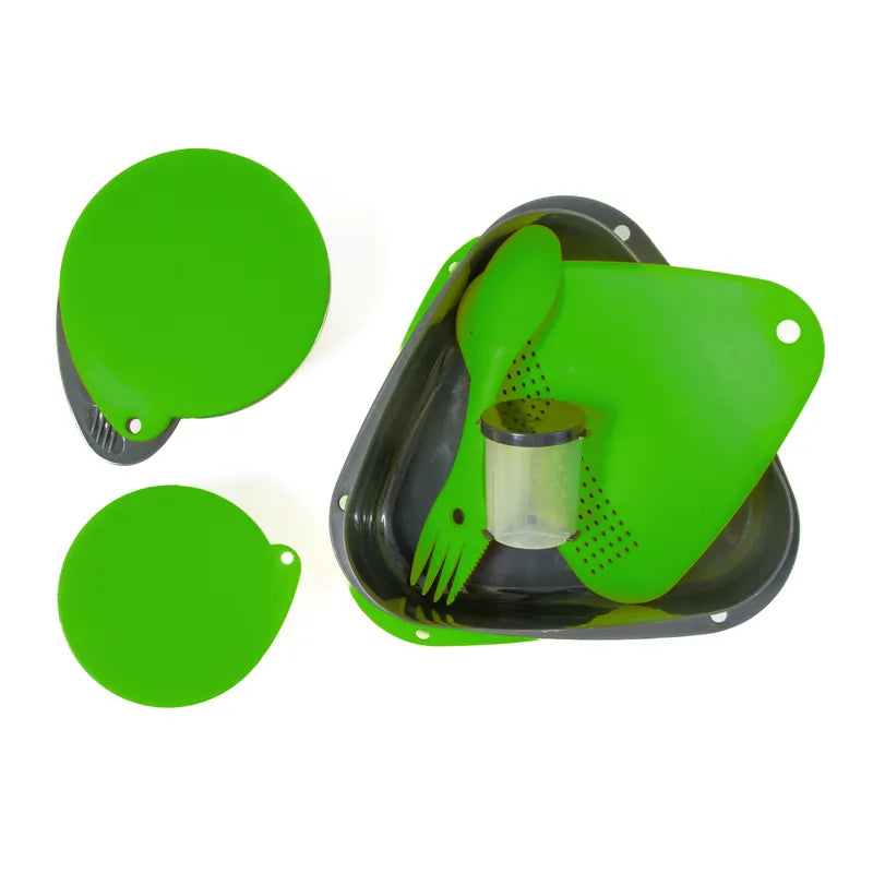 Set with bowls & boxes darkgreen